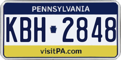 PA license plate KBH2848
