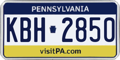 PA license plate KBH2850