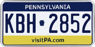 PA license plate KBH2852