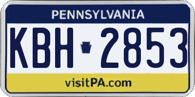 PA license plate KBH2853