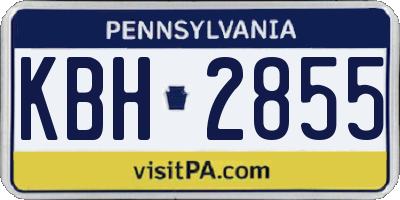 PA license plate KBH2855