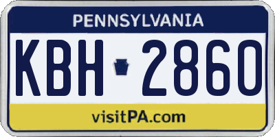 PA license plate KBH2860