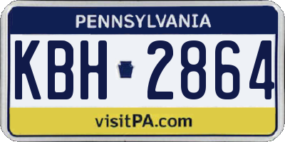 PA license plate KBH2864