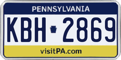PA license plate KBH2869