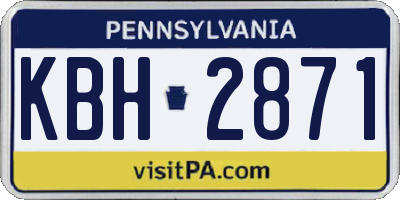 PA license plate KBH2871