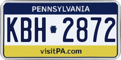 PA license plate KBH2872