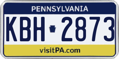 PA license plate KBH2873