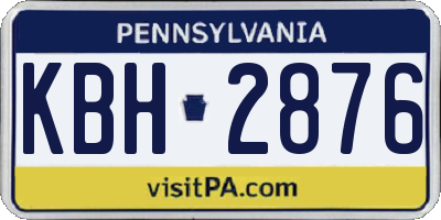 PA license plate KBH2876