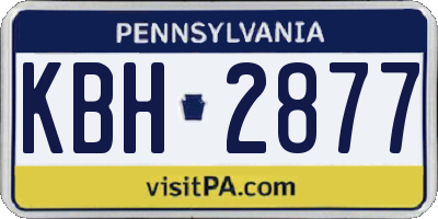 PA license plate KBH2877