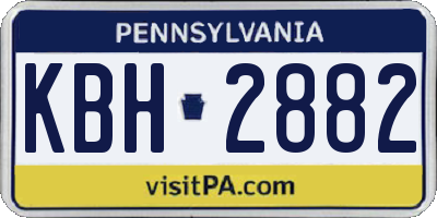 PA license plate KBH2882