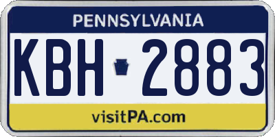 PA license plate KBH2883