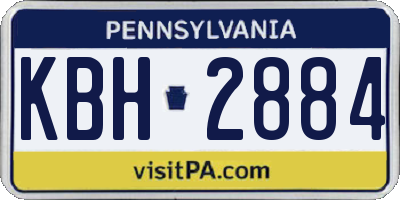 PA license plate KBH2884
