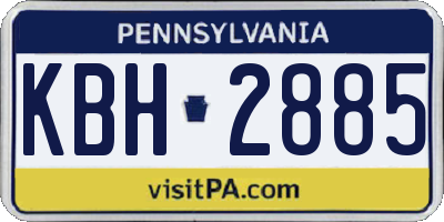 PA license plate KBH2885