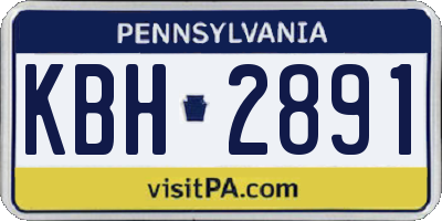 PA license plate KBH2891