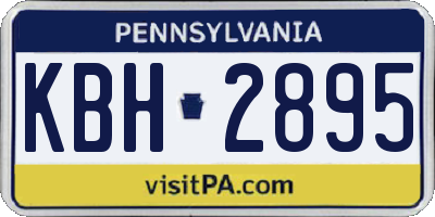 PA license plate KBH2895