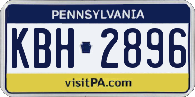 PA license plate KBH2896