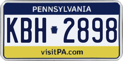 PA license plate KBH2898