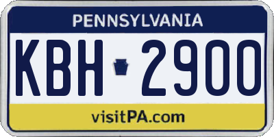 PA license plate KBH2900