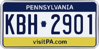 PA license plate KBH2901