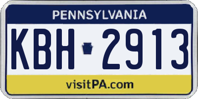 PA license plate KBH2913