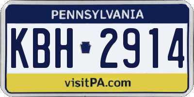 PA license plate KBH2914
