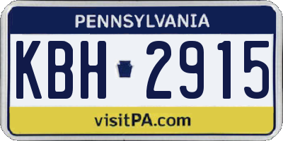 PA license plate KBH2915