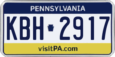 PA license plate KBH2917