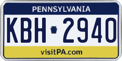 PA license plate KBH2940