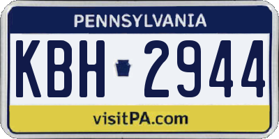 PA license plate KBH2944