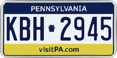 PA license plate KBH2945