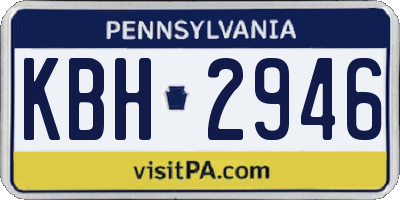 PA license plate KBH2946