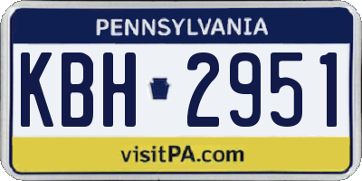 PA license plate KBH2951