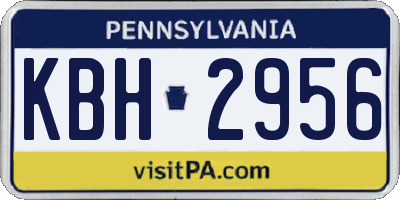PA license plate KBH2956