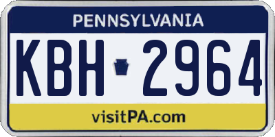 PA license plate KBH2964