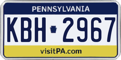 PA license plate KBH2967