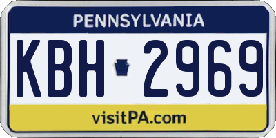 PA license plate KBH2969