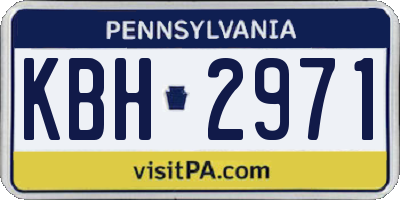 PA license plate KBH2971