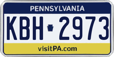 PA license plate KBH2973