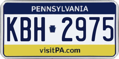 PA license plate KBH2975