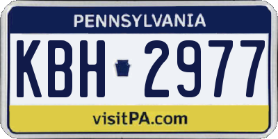 PA license plate KBH2977