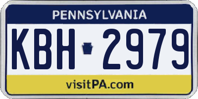 PA license plate KBH2979
