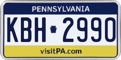 PA license plate KBH2990