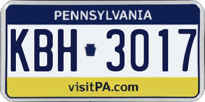 PA license plate KBH3017