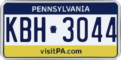 PA license plate KBH3044