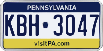 PA license plate KBH3047