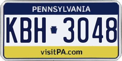 PA license plate KBH3048
