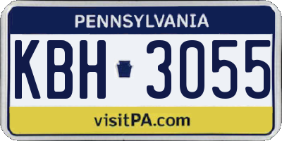 PA license plate KBH3055