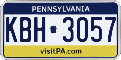 PA license plate KBH3057