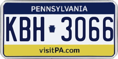 PA license plate KBH3066