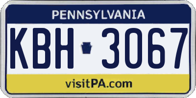 PA license plate KBH3067